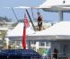 Sylvester Stallone, en pleine balade à bord d'un yacht, sur la Côte d'Azur, le mardi 7 août 2012.