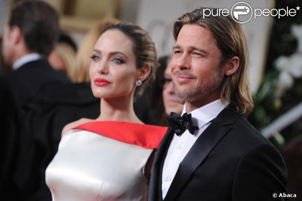 Angelina Jolie et Brad Pitt lors des Golden Globes en janvier 2012