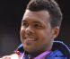 Jo-Wilfried Tsonga aux JO de Londres le 4 août, médaillé d'argent du tournoi de double avec Michaël Llodra.