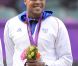 Jo-Wilfried Tsonga aux JO de Londres le 4 août, médaillé d'argent du tournoi de double avec Michaël Llodra.