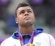 Jo-Wilfried Tsonga aux JO de Londres le 4 août, médaillé d'argent du tournoi de double avec Michaël Llodra.