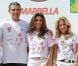 Eva Longoria, Sylvie van der Vaart et Julio Baptistalors du premier Dynamic Walk-A-Thon organisé à Marbella par la fondation du même nom. Le 18 août 2012.
