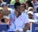 Jo-Wilfried Tsonga a beaucoup souffert de la chaleur lors de sa défaite au second tour de l'US Open face au modeste Slovaque Martin Klizan le 30 août 2012 à New York
