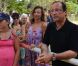 Valérie Trierweiler et François Hollande en vacances à Brégançon, le 12 août 2012.