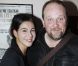 Stéphanie Fagadau (directrice du Studio des Champs-Elysées) et Grégory Gadebois lors de l'avant-première de la pièce Des fleurs pour Algernon. Vendredi 14 septembre 2012