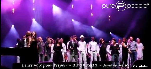 Concert "Leurs Voix Pour l'Espoir" à l'Olympia. Paris, le 15 septembre 2012.