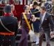 L'arrivée au Binnenhof du prince Constantijn et de la princesse Laurentien. La famille royale des Pays-Bas le 18 septembre 2012 lors du Prinsjesdag, jour annuel d'inauguration solennelle de la nouvelle année parlementaire.