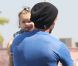 David Beckham et sa fille Harper surpris dans les rues de Los Angeles, le 25 septembre 2012