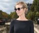 Eva Herzigova arrive à l'Hôtel National des Invalides pour assister au défilé prêt-à-porter Christian Dior printemps-été 2013. Paris, le 28 septembre 2012.