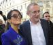 Salma Hayek et François-Henri Pinault arrivent à l'Opéra Garnier pour assister au défilé Stella McCartney printemps-été 2013. Paris, le 1er octobre 2012.