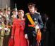 Le grand-duc Henri et la grande-duchesse Maria Teresa sortant de la cathédrale Notre-Dame de Luxembourg où le prince Guillaume et Stéphanie de Lannoy viennent de se marier, le 20 octobre 2012.