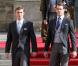 Les princes Sébastien et Félix du Luxembourg sortant de la cathédrale Notre-Dame où le prince Guillaume et Stéphanie de Lannoy viennent de se marier, le 20 octobre 2012.