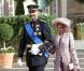 Letizia et Felipe d'Espagne sortant de la cathédrale Notre-Dame de Luxembourg où le prince Guillaume et Stéphanie de Lannoy viennent de se marier, le 20 octobre 2012.