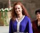La princesse Lalla Salma du Maroc sortant de la cathédrale Notre-Dame de Luxembourg où le prince Guillaume et Stéphanie de Lannoy viennent de se marier, le 20 octobre 2012.