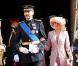 Letizia et Felipe d'Espagne sortant de la cathédrale Notre-Dame de Luxembourg où le prince Guillaume et Stéphanie de Lannoy viennent de se marier, le 20 octobre 2012.