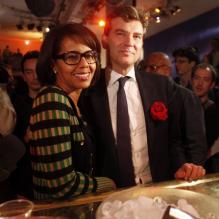 Arnaud Montebourg et Audrey Pulvar à Paris, le 9 octobre 2011.