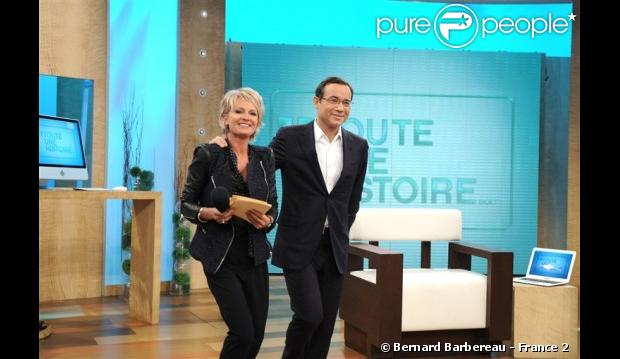 Sophie Davant aux commandes de Toute une histoire, sur France 2. Enregistrement de l'émission, le 21/09/2010