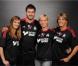 Virginie Dedieu, André-Pierre Gignac, Rebecca Hampton et Nathalie Simon présentent le nouveau maillot de l'OM dédié à la lutte contre le cancer du sein - octobre 2012.