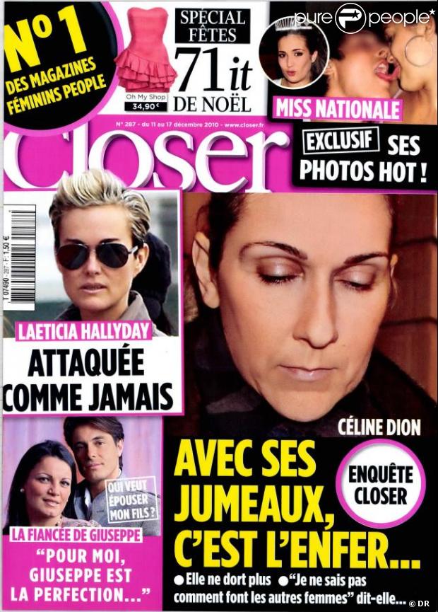 Le magazine  Closer  en kiosques samedi 11 décembre 2010.