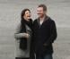 Delphine Chanéac et Chris Vance font un shooting photo pour la série de M6  Le transporteur  à Paris le 29 octobre 2012. Les acteurs ont posé Place Vendôme, place de la Concorde, sur le pont Alexandre III et sur la place du Trocadéro devant la tour Eiffel.