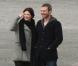Delphine Chanéac et Chris Vance font un shooting photo pour la série de M6  Le transporteur  à Paris le 29 octobre 2012. Les acteurs ont posé Place Vendôme, place de la Concorde, sur le pont Alexandre III et sur la place du Trocadéro devant la tour Eiffel.