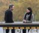 Delphine Chanéac et Chris Vance font un shooting photo pour la série de M6  Le transporteur  à Paris le 29 octobre 2012. Les acteurs ont posé Place Vendôme, place de la Concorde, sur le pont Alexandre III et sur la place du Trocadéro devant la tour Eiffel.