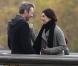 Delphine Chanéac et Chris Vance font un shooting photo pour la série de M6  Le transporteur  à Paris le 29 octobre 2012. Les acteurs ont posé Place Vendôme, place de la Concorde, sur le pont Alexandre III et sur la place du Trocadéro devant la tour Eiffel.