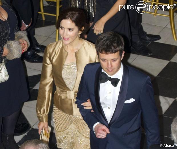 La princesse Mary et le prince Frederik de Danemark le 6 novembre 2012 au palais de Fredensborg pour les traditionnels concert et réception annuels en l'honneur de la vie entrepreneuriale du pays.