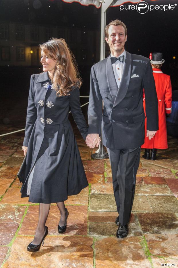 La princesse Marie et le prince Joachim de Danemark le 6 novembre 2012 au palais de Fredensborg pour les traditionnels concert et réception annuels en l'honneur de la vie entrepreneuriale du pays.