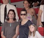 La princesse Caroline et ses deux filles Charlotte et Alexandra