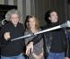 Anthony Delon, Céline Charloux (présidente de l'association "Les P'tits Cracks") et Elie Chouraqui au Noël des P'tits Cracks au Club de l'Arc à Paris, le 15 décembre 2012. L'association Les P'tits Cracks soutient les enfants malade du cancer.