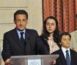 Nicolas Sarkozy lors de son élocution avec les enfants de Ingrid