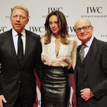 Boris Becker, sa femme Lilly Kessenberg et Geogres Kern lors de la soirée IWC Schaffhausen Race Night à l'occasion du salon international de la Haute Horlogerie (SIHH) 2013 à Genève en Suisse le 22 Janvier 2013