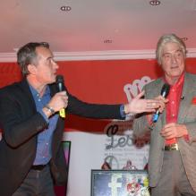 Christophe Dechavanne et Cornette de Saint Cyr au dîner de gala organisé pour Les Rois du monde, au profit des enfants nécessiteux, orphelins et hospitalisés, aux Salons Hoche à Paris le 11 février 2013.