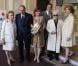 Jacques et Bernadette Chirac, Line Renaud et Michèle Laroque lors du mariage de Claude Chirac et Frédéric Salat-Baroux, le 11 février 2011