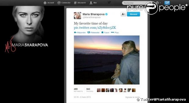 Quand Maria Sharapova ne voyage pas d'un pays à l'autre pour disputer quelques tournois, pour un shooting ou pour promouvoir sa gamme de bonbon, la sublime bonde se détend. Et comme tout le monde, c'est au bord de la mer, devant un coucher de soleil, son petit chien dans les bras. Naturelle quoi.