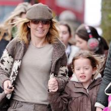 Geri Halliwell et sa fille Bluebell Madonna après l'école dans les rues de Londres, le 11 mars 2013.