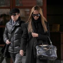 David Bowie et sa femme Iman le 13 mars 2013 à New York.