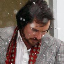 Christian Bale sur le tournage du film de David O. Russell à Boston, le 19 mars 2013.
