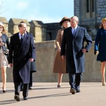 <p>La famille royale lors de la messe de Pâques à Windsor le 31 mars 2013</p>