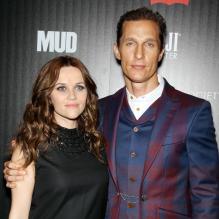 L'actrice Reese Witherspoon et Matthew McConaughey à la présentation du film Mud à New York, le 21 avril 2013. La star a fait une apparition glamour le lendemain de son arrestation.