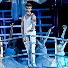 Justin Bieber en concert à Stockholm, le 24 avril 2013.