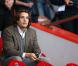 Jean Sarkozy, seul sur son siège pour assister à la rencontre entre le PSG et Valenciennes (1-1) au Parc des Princes, Paris, le 5 mai 2013.