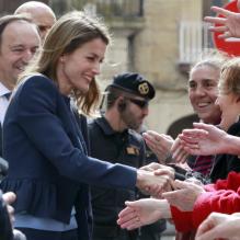Letizia d'Espagne en Rioja le 16 mai 2013, au monastère de Yuso pour l'ouverture d'un séminaire sur le langage de la crise dans le journalisme.