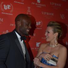 Lorie et Jimmy Jean-Louis sur le tapis rouge de la soirée d'ouverture du VIP Room à Cannes le 15 mai 2013.