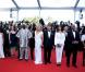 La ministre Yamina Benguigui entourée de réalisateurs francophones lors de la Montée des marches du film Le Passé. 66e Festival du film de Cannes, le 17 mai 2013