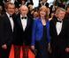 Roman Polanski, Alain Prost, Jackie Stewart, David Coulthard assurent la promotion du documentaire Weekend of a champion pendant la montée des marches du film All Is Lost au Palais des Festivals, Cannes, le 22 mai 2013.