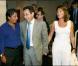 Nicolas Sarkozy avec sa femme de l'époque, Cécilia, et Christian Clavier lors de la présentation du film L'Enquête corse le 12 septembre 2004