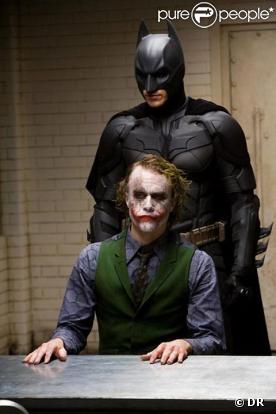 Heath Ledger et Christian Bale dans de Batman The Dark Knight