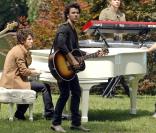 Les Jonas Brothers sur un tournage dans Central Park